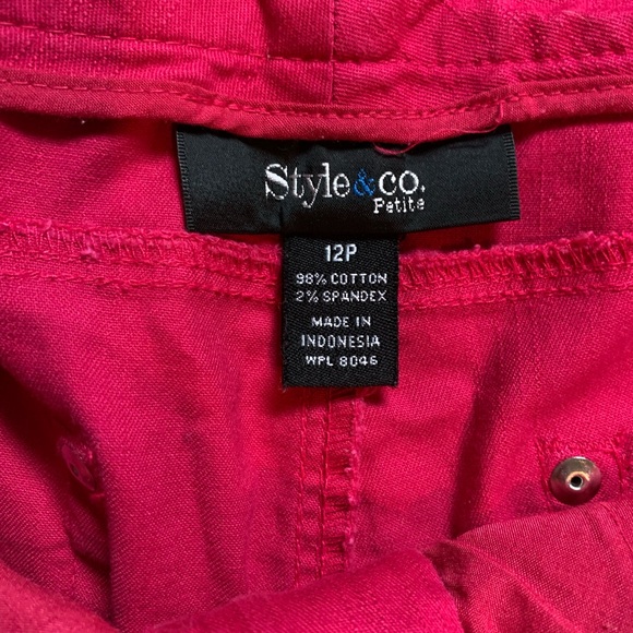 Style & Co pink ankle pants. Size 12P. - Picture 3 of 8